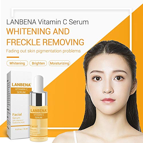 Vitamin C Serum with Hyaluronic Acid Anti-aging Moisturizing Facial Serum Remove the Dark Stain with Freckles for the Face, Neck and Décolleté, 15ml