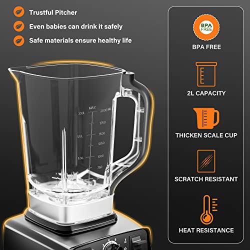 Enfmay Blender Smoothie Maker, 2000W Powerful Blender with 2L BPA Free Tritan Container, 8 Speeds Control 33000 RPM High-Speed Blender for Kitchen, 4 Presets Jug Blender Mixer for Smoothie/Ice/Nut