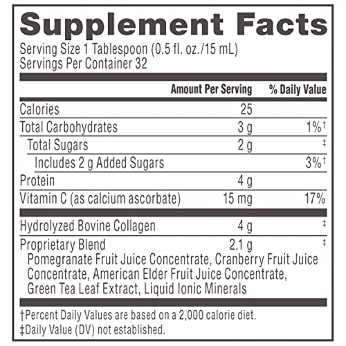 NeoCell M12899- Collagen + C Pomegranate Liquid - BioActive Collagen Type 1&3 + Antioxidants, Ionic Minerals, and Vitamin C Promotes Healthy Joint Cartilage Tissue; Non-GMO and Gluten-Free - 16 Ounces