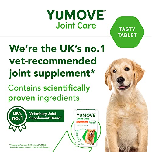 YuMOVE Young and Active Dog | Joint Supplement for Dogs to Support Active and Growing Joints for Dogs Aged Under 6 | 60 Tablets