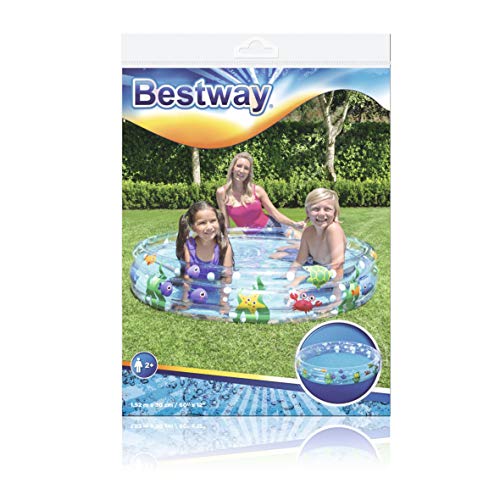 Bestway BW51004-21 BW51004-20 Inflatable Play Pool, Deep Dive 3-Ring sea theme for kids