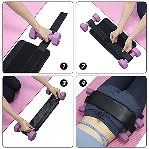 SaiDeng Hip Thrust Belt for Dumbbells Kettlebells,Portable Booty Belt for Hip Thrust,Hip Belt Pad for Hip Thrusts,Squats,Lunges,Glute Bridges,Dips Exercise Black