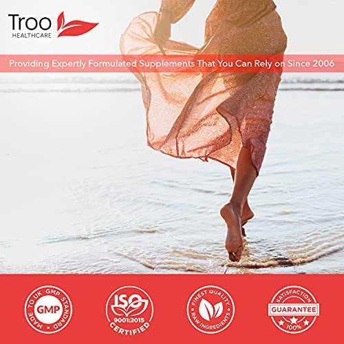 Troo Marine Collagen Supplement - 60 High Strength Capsules 1200mg Serving - Hydrolysed Marine Collagen Peptides with Vitamin C to Support Healthy Skin - UK Manufactured to GMP Standards