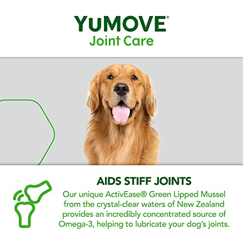 YuMOVE Adult Dog | Joint Supplement for Adult Dogs, with Glucosamine, Chondroitin, Green Lipped Mussel | Aged 6 to 8 | 120 Tablets,Package may vary