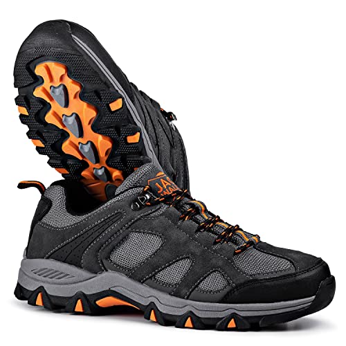 Jack Walker Walking Trainers Men & Shoes: Lightweight Comfortable for Walkers & Long Treks | JW011 (13 UK) Grey