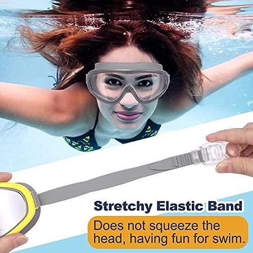 EasYoung Adult Swim Goggles, Pack of 2 No Leaking Swimming Goggles Anti-Fog UV Protection, Wide Vision Swim Glasses with Nose Clips Ear Plugs for Men Women Youth, Over 15