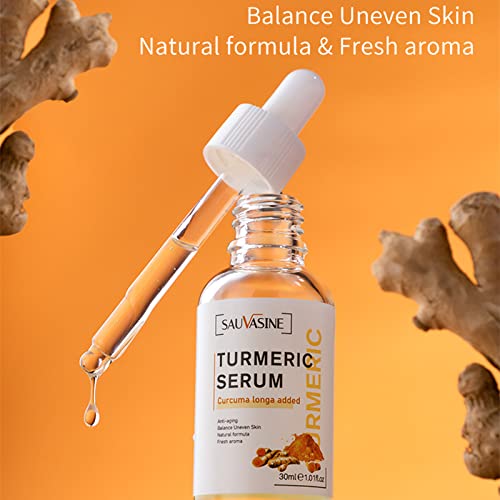 Turmeric Face Serum for Women,Hydrating Serum,Serum Face Oils,Anti Aging Brightening Face Serum for Pure Skin Glow,Reduce Wrinkles and Dark Spots,Skin Care Moisturizing Repair Serum for Face and Body