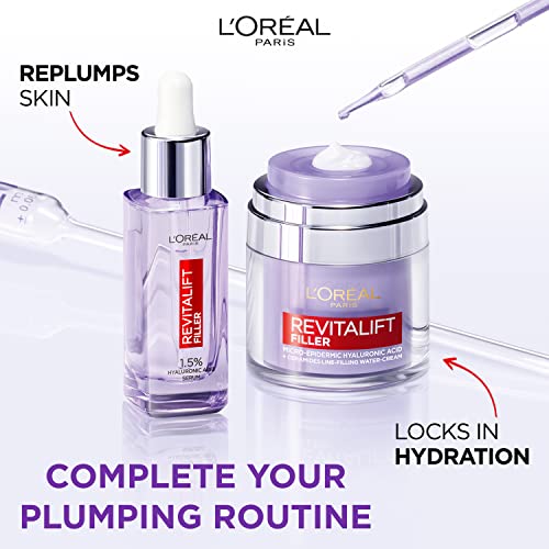 L'Oreal Paris Hyaluronic Acid Serum Revitalift Filler [+Hyaluronic Acid] Anti-Wrinkle Dropper Serum Large 50 ml