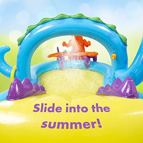 abeec Inflatable Play Centre - Outdoor Toys - Paddling Pool For Kids With Slide - Paddling Pool For Toddlers - Includes Pool Inflatable Dinosaur, Inflatable Water Slide & Inflatable Ring Toss Games