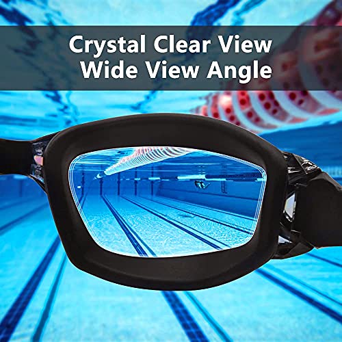 Swimming Goggles for Men Women Adults - Anti Fog Swim Goggles with Uv Protection, Clear Vision, No Leaking Silicone Cushion