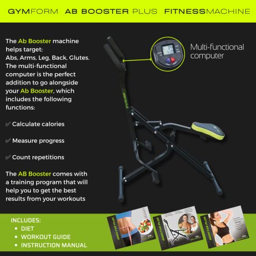 GYMFORM AB BOOSTER Workout Machine for Abs Arms Legs Back and Glutes Train Cardio Exercise at Home