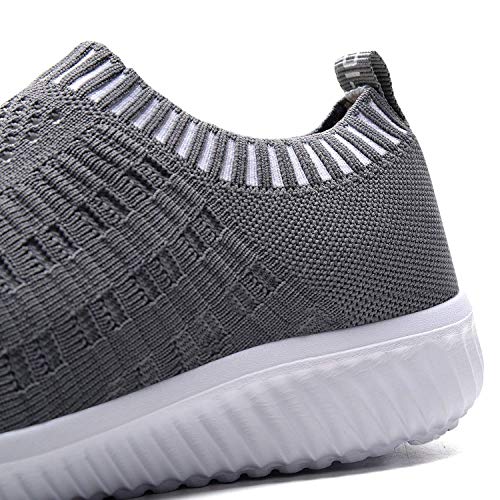 TIOSEBON Women's Athletic Shoes Casual Mesh Walking Sneakers - Breathable Running Shoes 5 UK Deep Gray