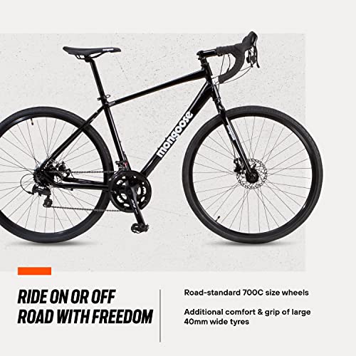 Mongoose Define Adult Gravel Road Bike, 14 Speed, Disc Brake, 19-Inch Alloy Frame, 700C Tyres, Black