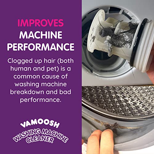 Vamoosh 6-in-1 Washing Machine Cleaner, Dissolves Hair, Eliminates Bad Odours, Removes Limescale, Deep Clean, Leaves Smelling Fresh, Antibacterial, Descales, 2 Sachet, 2 Washes