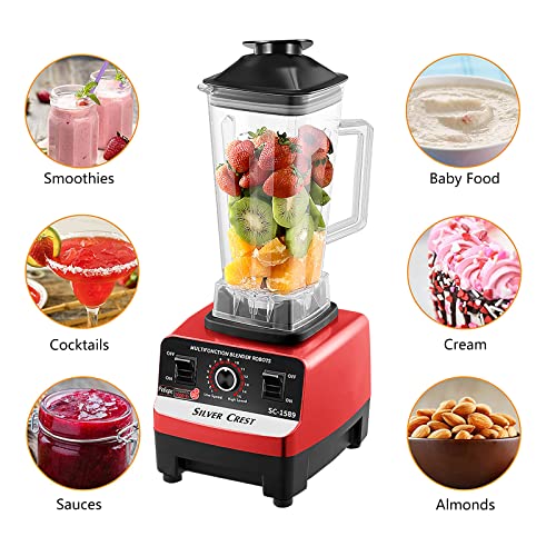 Blender Smoothie Maker 2000W with 15 Speed Control,2L BPA-Free Tritan Container, 6 Titanium Stainless Steel Blade,Jug Blender mixer High Speed Juicer/Ice/Smoothie/Frozen Dessert/Hot Soup/Nuts