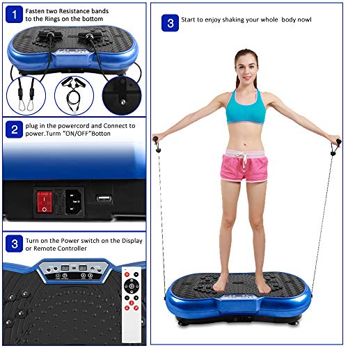 bigzzia Vibration Plate with Rope Skipping, Whole Body Workout Vibration Fitness Platform Massage Machine for Home Training and Shaping, 99 Levels