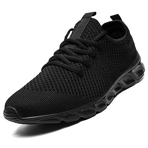 Mens Running Shoes Trainers Walking Tennis Sport Shoes Ligthweight Gym Fitness Jogging Casual Shoes Fashion Sneakers for Men Black 12