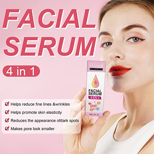 4 IN 1 Facial Serum with Niacinamide, Vitamin C Serum, Hyaluronic Acid, and Vitamin E for Face - Anti Aging Serum, Skin Care, Dark Spot Remover