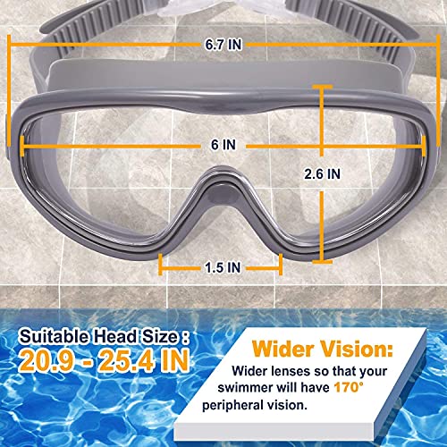 EasYoung Adult Swim Goggles, Pack of 2 No Leaking Swimming Goggles Anti-Fog UV Protection, Wide Vision Swim Glasses with Nose Clips Ear Plugs for Men Women Youth, Over 15