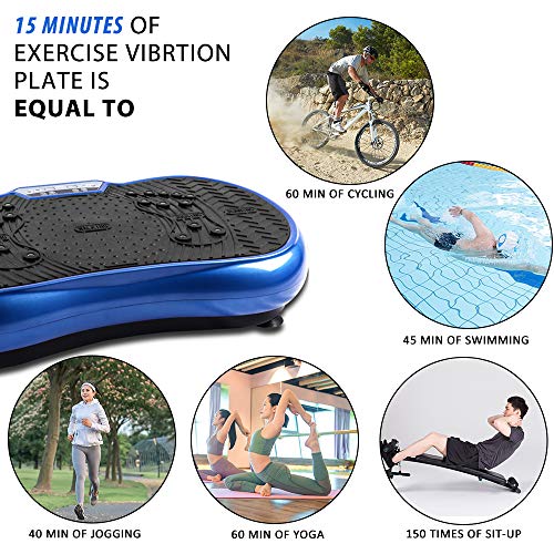 bigzzia Vibration Plate with Rope Skipping, Whole Body Workout Vibration Fitness Platform Massage Machine for Home Training and Shaping, 99 Levels