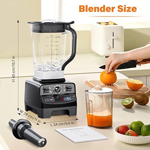 Enfmay Blender Smoothie Maker, 2000W Powerful Blender with 2L BPA Free Tritan Container, 8 Speeds Control 33000 RPM High-Speed Blender for Kitchen, 4 Presets Jug Blender Mixer for Smoothie/Ice/Nut