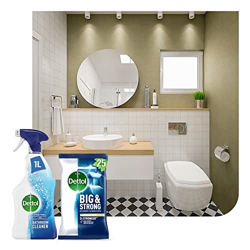 Dettol Cleaning Bundle - 3 Cleaning Sprays and 4 Packs of Antibacterial Wipes (Multi-Surface, Bathroom, Kitchen and Floor)