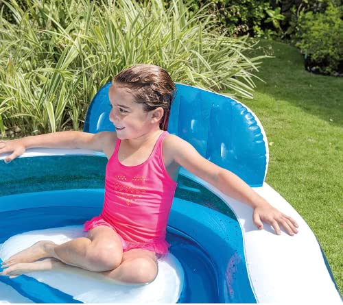 Paddling Pool for Kids - Inflatable Swimming Pool For Adults and Kids with Seats - Large Fun Lounger (229 x 229 x 66 cm)