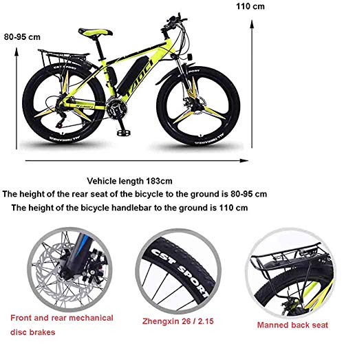 Electric Bikes for Adult, Magnesium Alloy Ebikes Bicycles All Terrain, 26" 36V 240W Removable Rechargeable Battery Mountain Ebike, for Mens Outdoor Cycling Travel Work Out And Commuting