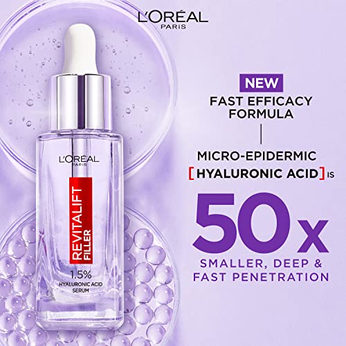 L'Oreal Paris Hyaluronic Acid Serum Revitalift Filler [+Hyaluronic Acid] Anti-Wrinkle Dropper Serum Large 50 ml