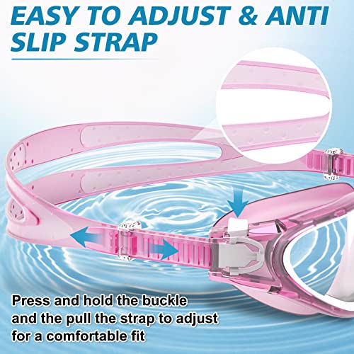 HotSrace Swimming Goggles 3 Pink Clear