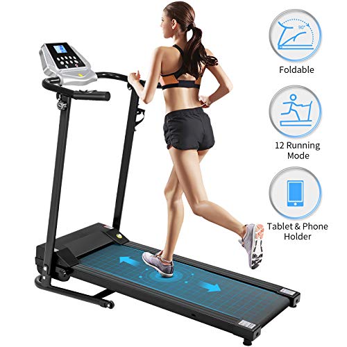 VOSAREA Folding Electric Treadmill for Home, 1.5 HP Motor Foldable Motorised Treadmill with LCD Display,Walking Running Machine for Home Gym Office Fitness Workout Exercise Jogging (Shipping from UK)