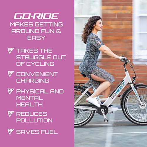 Go-Ride Electric Bikes for Adults Women - Cloudburst E Bike for Women, Accessible Step Through Frame & Built-In 10.5AH Battery | Reliable Electric Bikes for Commuting & Family Adventure, 19" Frame