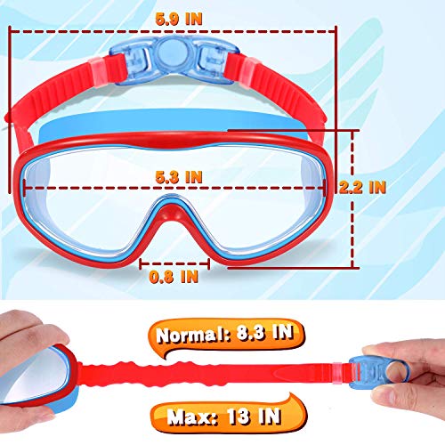 EasYoung 2-Pack Kids Swim Goggles, Swimming Goggles for Children and Early Teens from 3 to 15 Years Old, Wide Vision, Anti-Fog, Waterproof, UV Protection