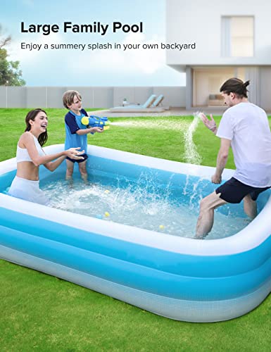 HOUSN Paddling Pool, Swimming Pool Inflatable Pool Toys Pool Swimming Pool Toys Paddling Pool Above Ground Pool for Backyard Indoor & Outdoor, Fast Set 118" X 72" X 20"