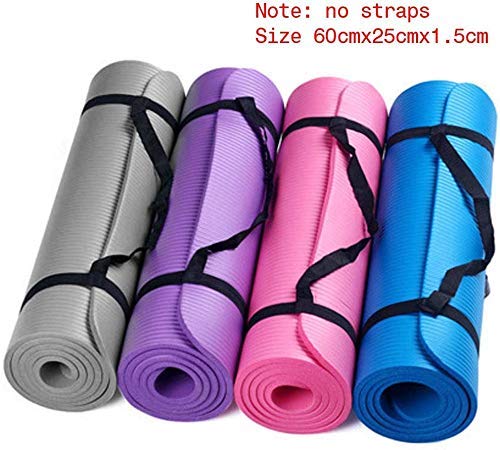 555 SFHHJSA Yoga Mat with Carrying Strap for Women Men, Extra Thicken Exercise Mat, Non-Slip Durable Workout Mat, Gymnastics Fitness Mat for Pilates Home Gym Meditation, 23.6 x 9.8 x 0.6inch (Red)