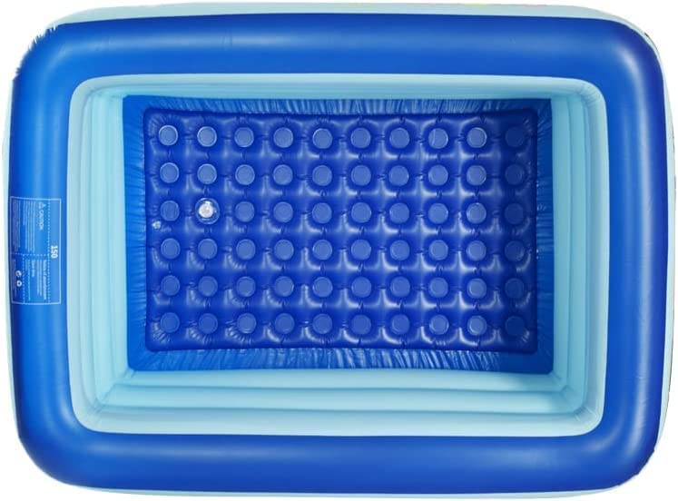 Inflatable Pool, 150 x 110 x 50 cm Rectangular Pool for Toddlers, Kids, Adults and Families, Above-Ground, Garden, Outdoor