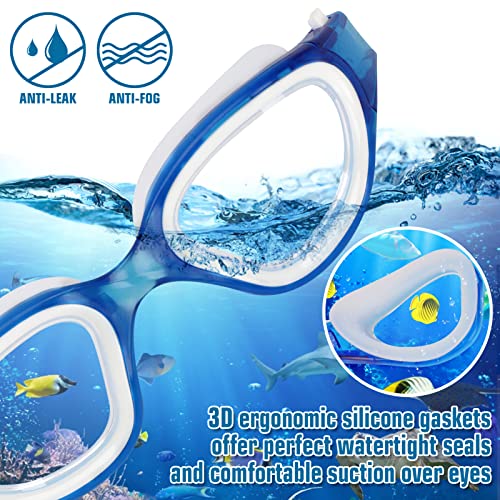 Adult Swimming Goggles,Polarized Open Water Goggles Swimming Anti Fog UV Protection No Leakage Clear Vision Easy to Adjust for Adults Men Women Teenagers (Light Blue/Non-polarized Clear Lens)