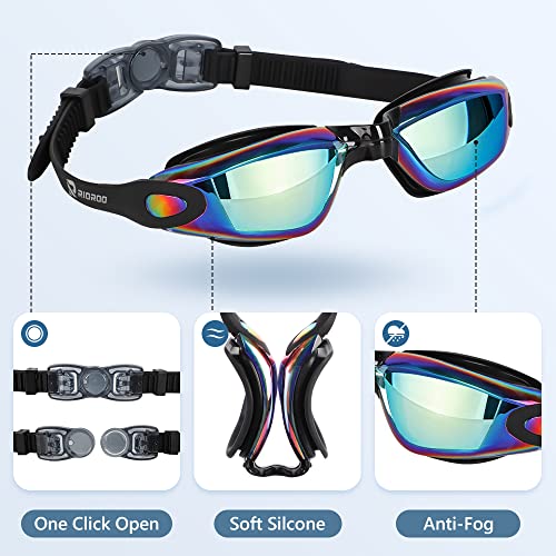 RIOROO Swimming Goggles, Swim Goggles for Adult Men Women Youth No Leaking Anti-fog UV Protection, Anti-glare Swim Goggles,for Triathlon Swim Goggles Other Summer Sports