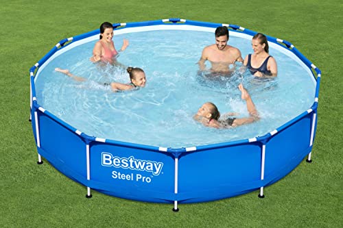 Bestway Steel Pro Framepool ohne Pumpe, rund, 366 x 76 cm Pool, Blue