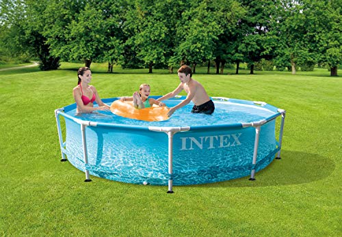 Intex 10 ft x 30 in beach side metal frame pool set