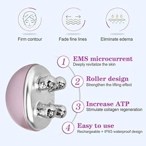 MYCARBON Face Massager Rollers EMS Facial Toning Lifting Machine Electric Skin Care Beauty Device Wrinkle Remover, Anti-Aging, Skin Tightening, Improve Facial Contour