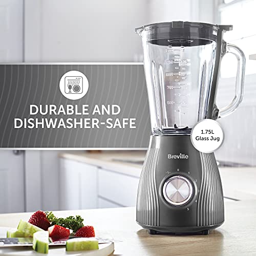 Breville Flow Jug Blender & Smoothie Maker | 700W | 1.75L Glass Jug | Slate Grey [VBL242]