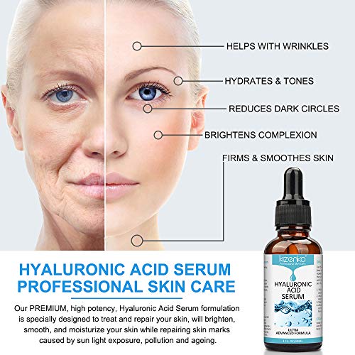 Hyaluronic Acid Serum for Dry Skin, Natural Anti Ageing & Anti Wrinkle Serum for Skin Face, Face Serum, Best Choice for Skin Care and Neck - 30ml