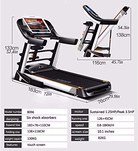 ZJZ Electric Treadmill,Family Fitness Climbing Slope Treadmill,65CM Ultra-wide Business-grade Treadmill,walking Treadmill