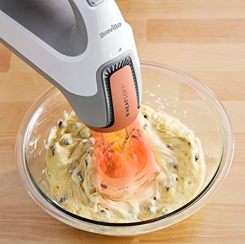 Breville HeatSoft Electric Hand Mixer | Warms Butter for Better Results | 7 Speed Hand Whisk | Includes Whisk, Beaters, Dough Hooks & Storage Case [VFM021]