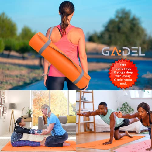 GADEL Extra Thick Yoga Mat Non Slip Thick Exercise Mat Wide TPE 12mm Eco Friendly Yoga Mats for Women/Men Home Gym Mat Fitness Hiit Gymnastics Meditation Pilates Yoga Mat Carry Strap Alignment Lines