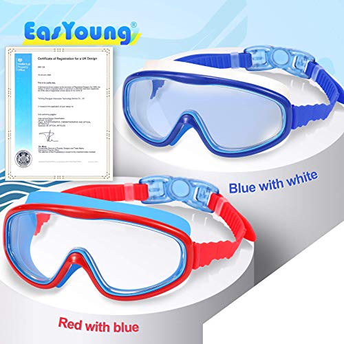 EasYoung 2-Pack Kids Swim Goggles, Swimming Goggles for Children and Early Teens from 3 to 15 Years Old, Wide Vision, Anti-Fog, Waterproof, UV Protection