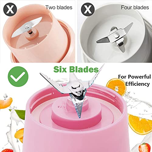 Portable Blender,Personal Mini Blender Smoothie MilkShakes Juicer Cup Baby Food Maker Personal Fruit Mixing Machine Ice Maker Travel Handheld Blenders Pink