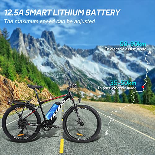 Hyuhome Electric Bicycles for Adults, Aluminum Alloy Ebike Bicycle Removable 36V/12.5Ah Lithium-Ion Battery Mountain Bike/Commute Ebike