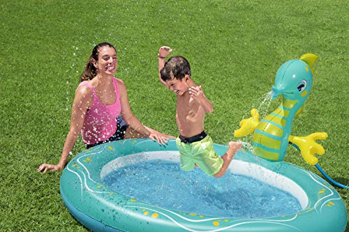 Bestway Seahorse Sprinkler Paddling Pool, Kids Garden Pool